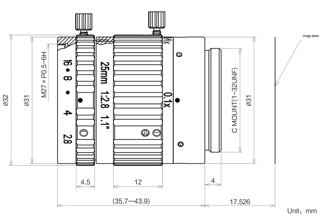 LS-KF2528M-ML dimensions (mm)