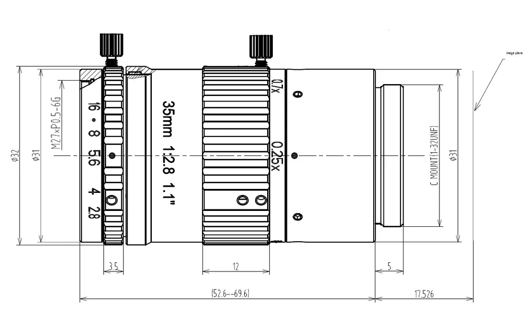 LS-KF3528M-ML dimensions (mm)