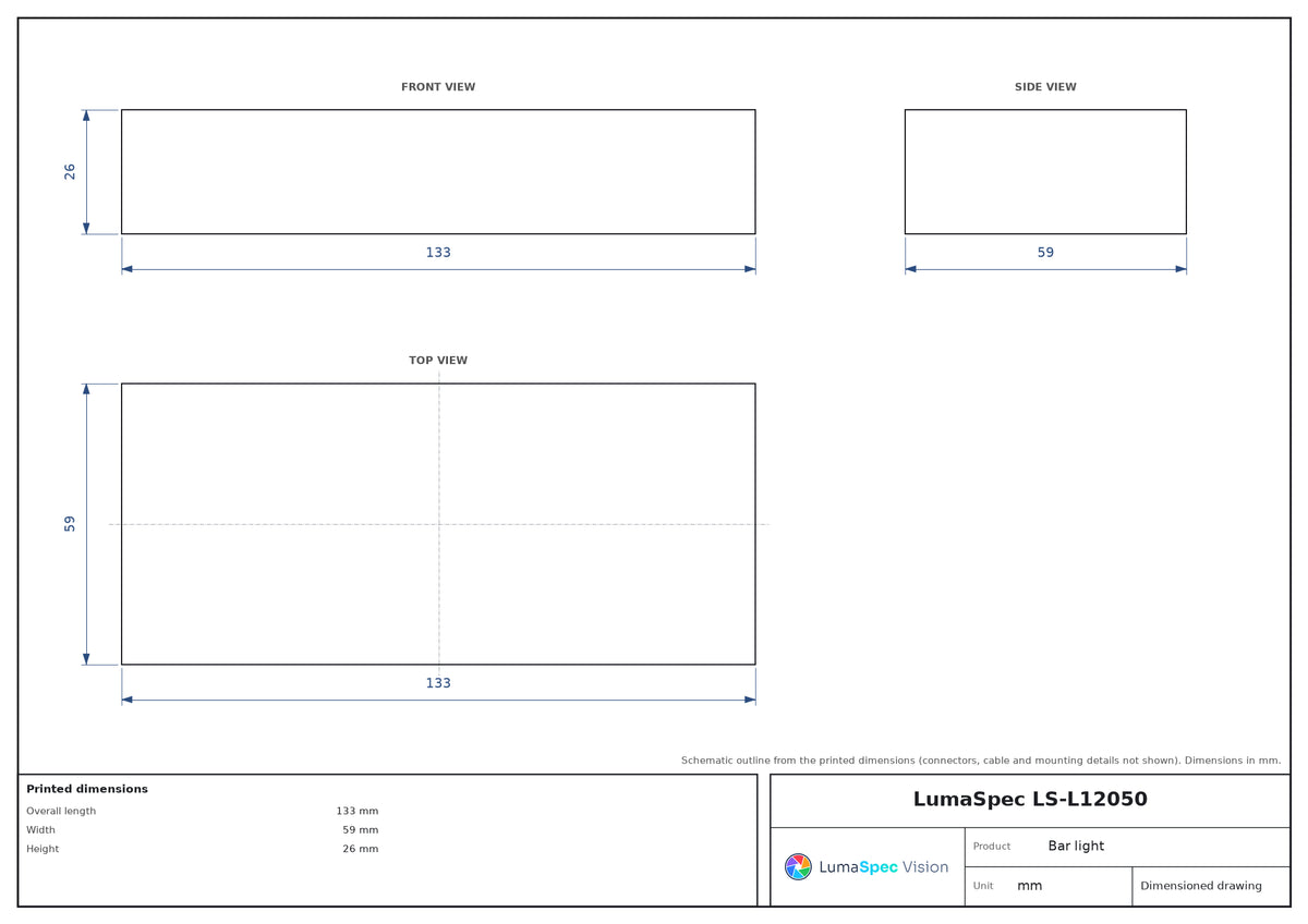 LS-L12050 dimensions (mm)