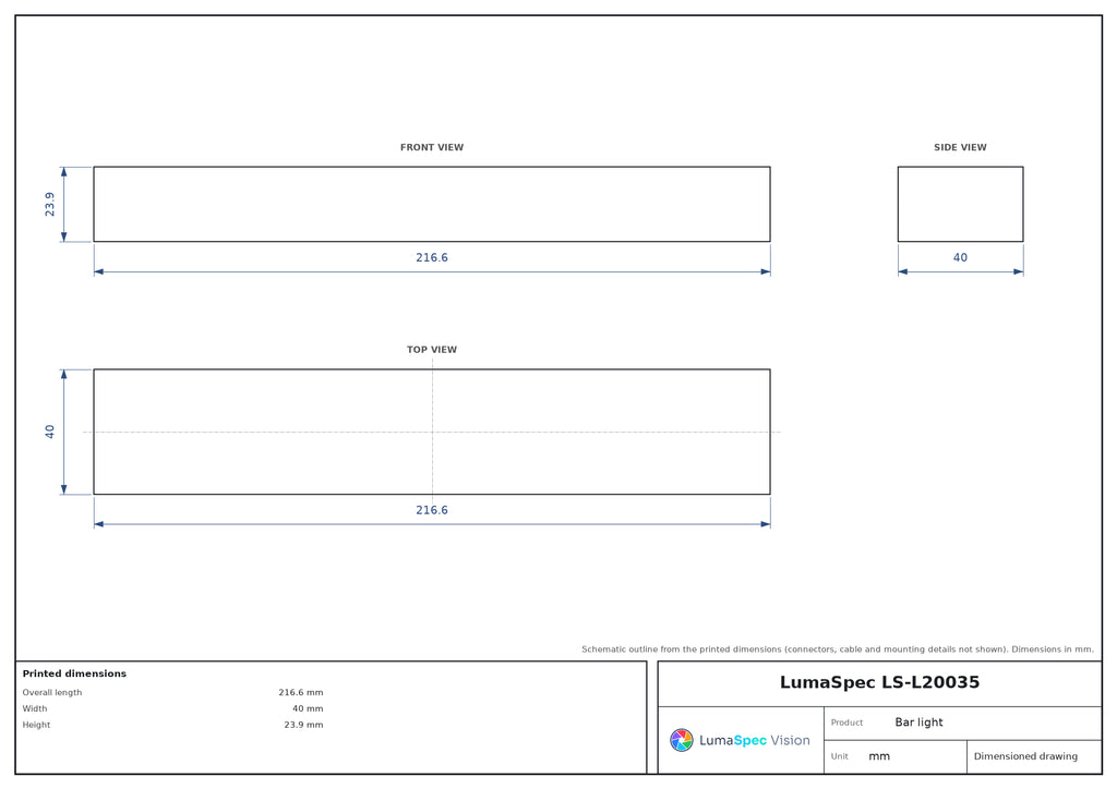 LS-L20035 dimensions (mm)