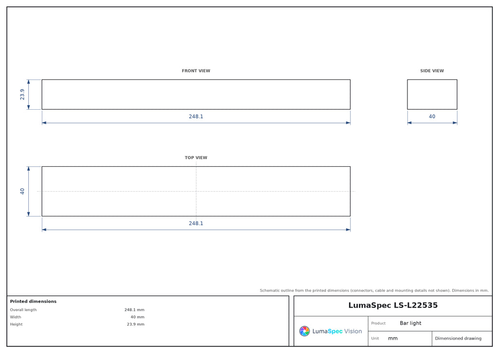 LS-L22535 dimensions (mm)