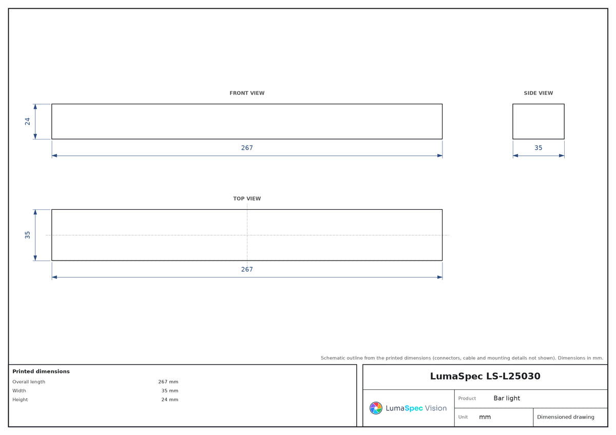 LS-L25030 dimensions (mm)