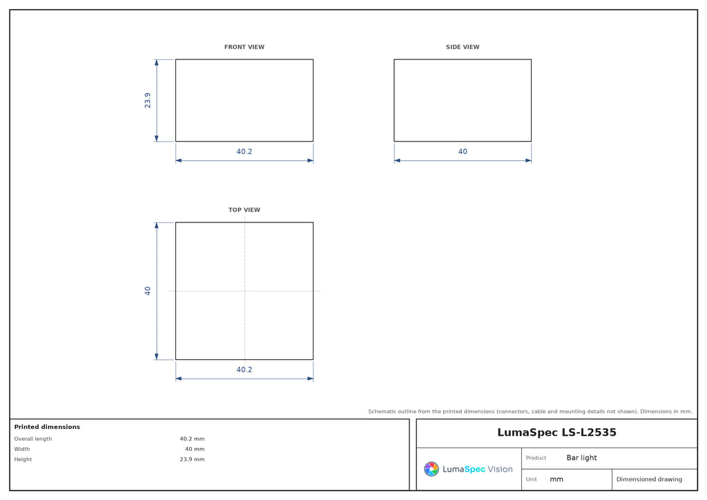 LS-L2535 dimensions (mm)