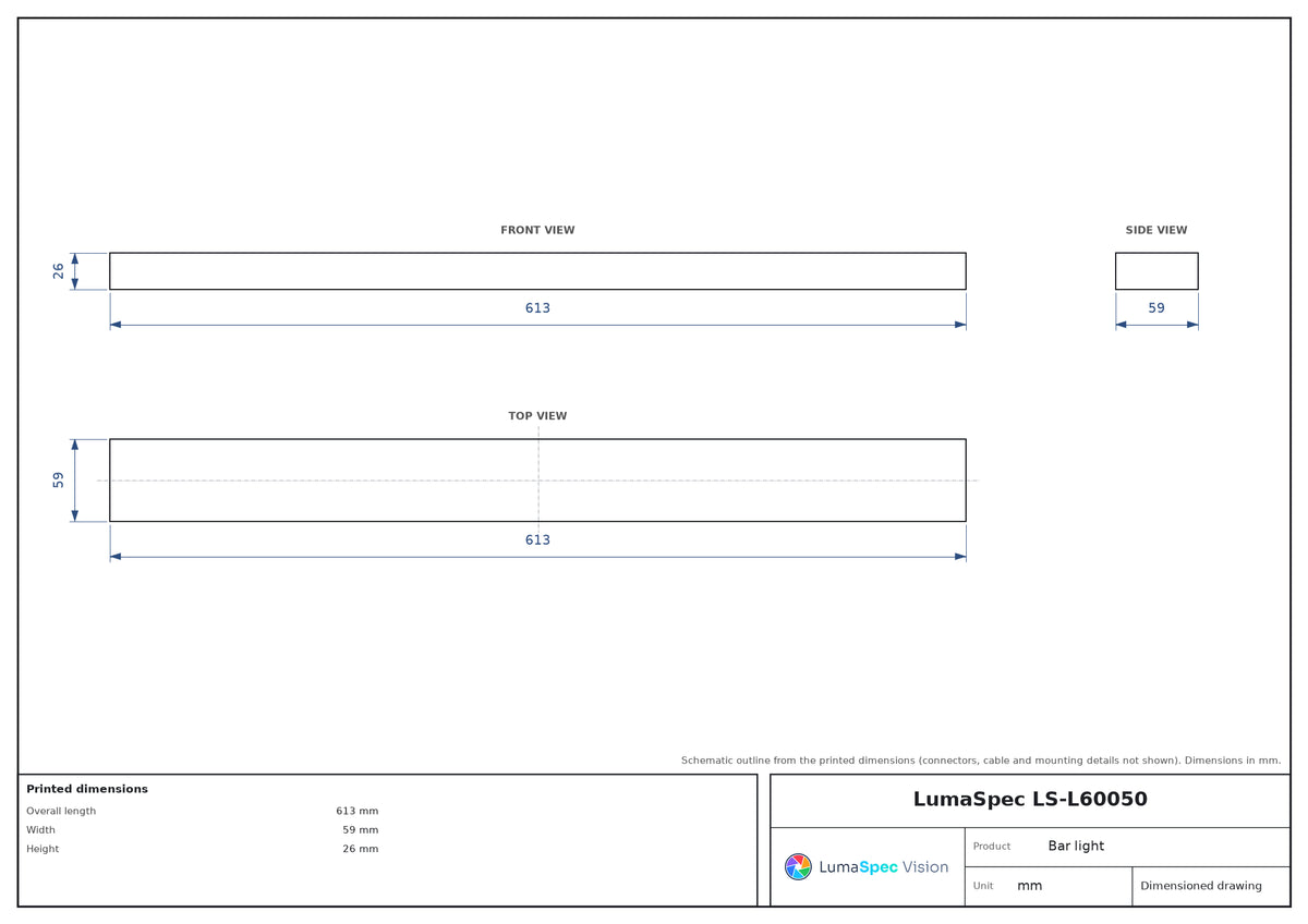 LS-L60050 dimensions (mm)