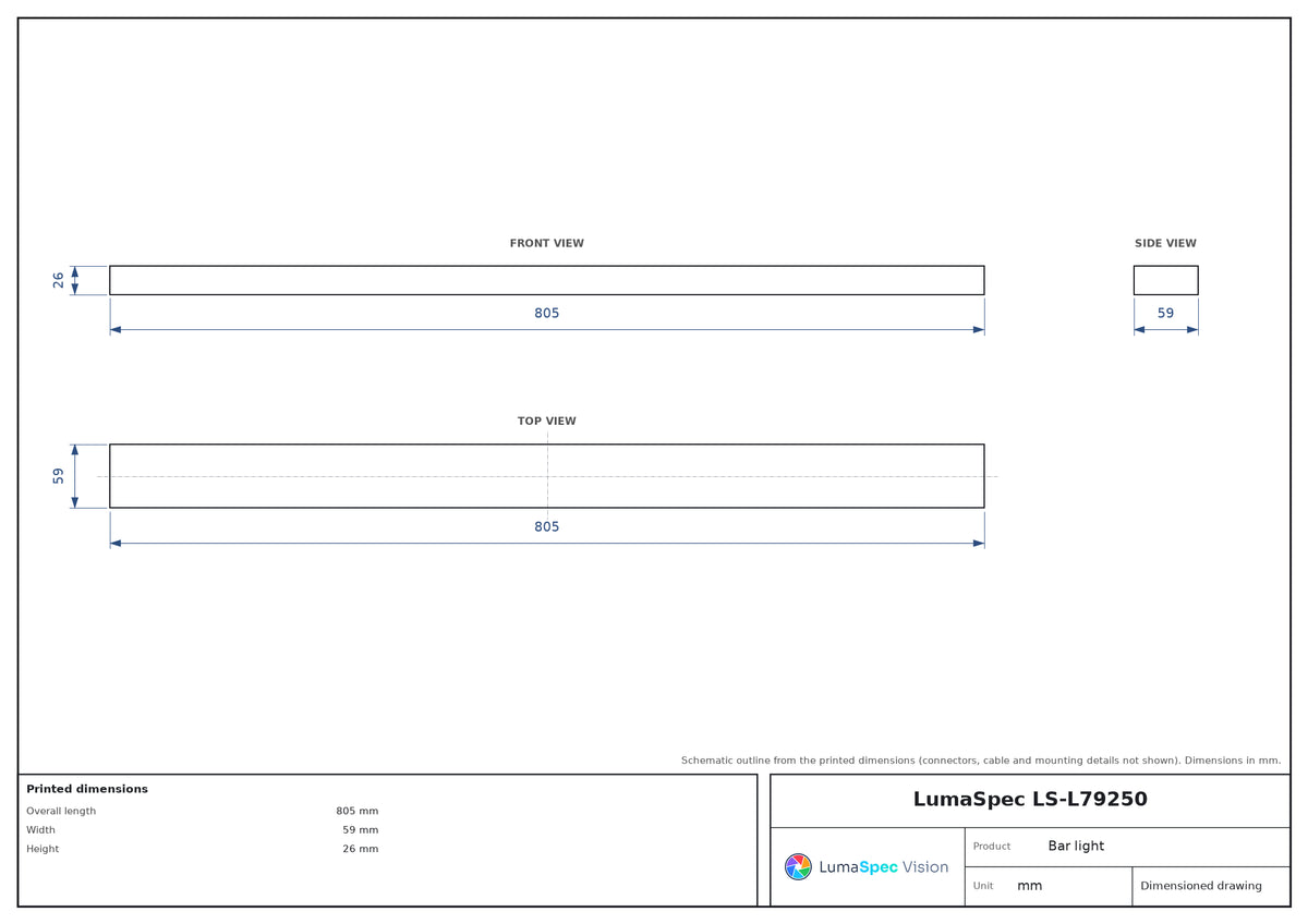 LS-L79250 dimensions (mm)