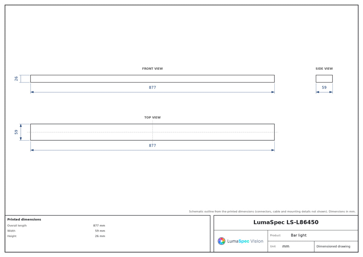 LS-L86450 dimensions (mm)