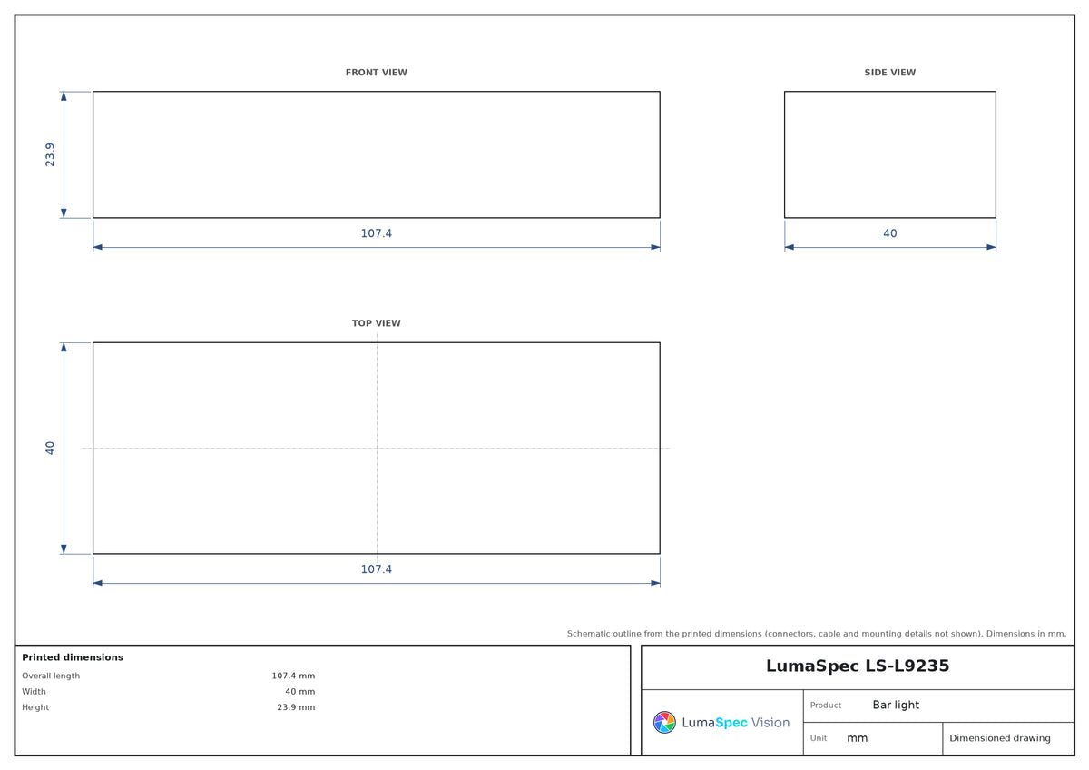 LS-L9235 dimensions (mm)