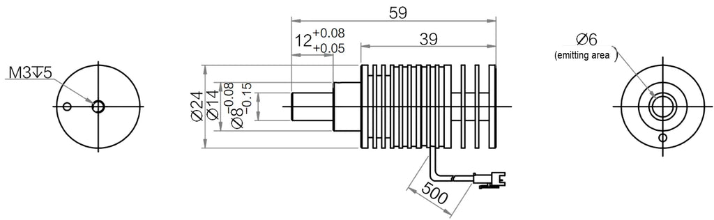 LS-LDSS-8-3-IR850 dimensions (mm)