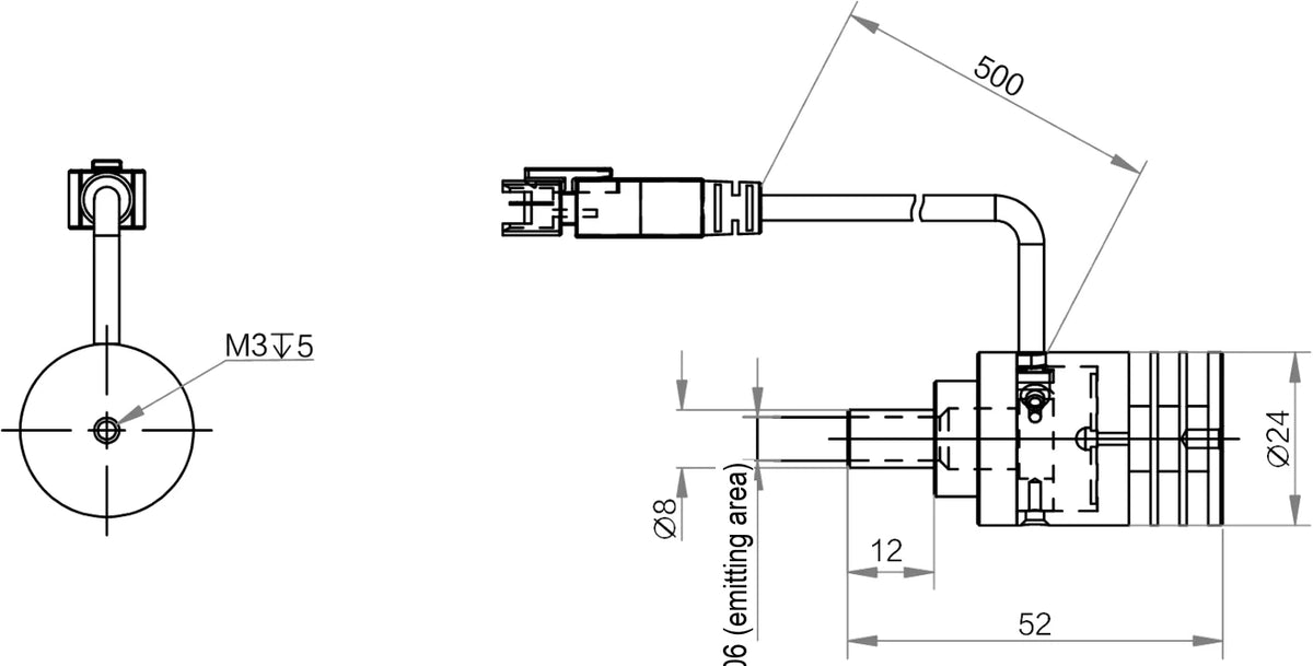 LS-LDSS-8-3-UV365 dimensions (mm)