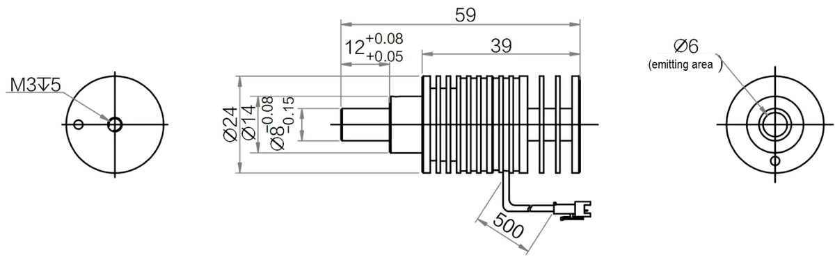 LS-LDSS-8-3-W dimensions (mm)