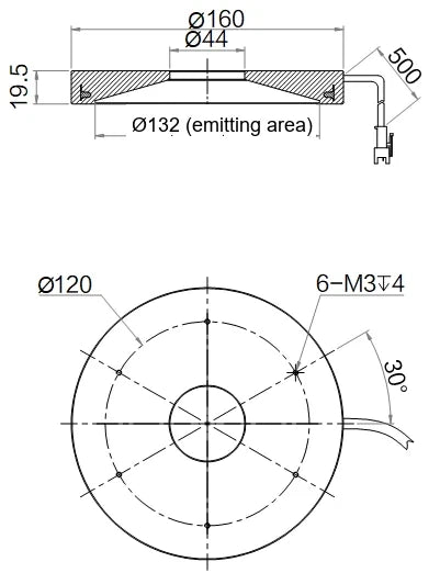 LS-LGES-160-W dimensions (mm)