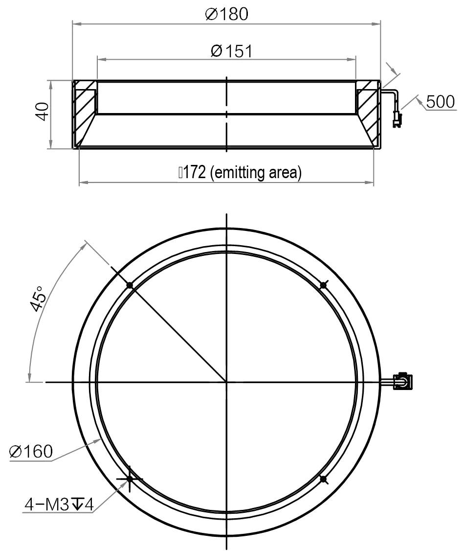 LS-LGSH-180-W dimensions (mm)