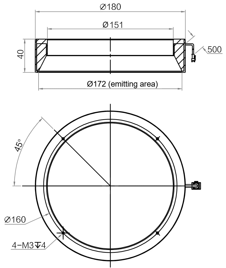 LS-LGSH-180-W dimensions (mm)