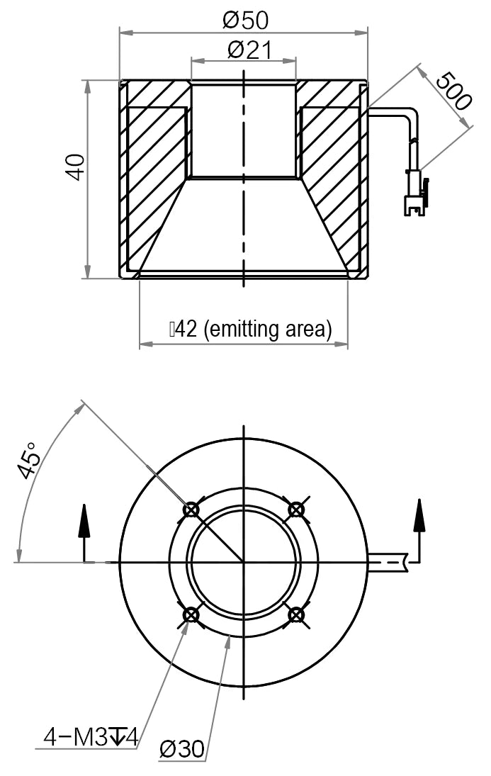LS-LGSH-50-W dimensions (mm)
