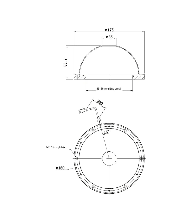 LS-LGSS-175-R dimensions (mm)