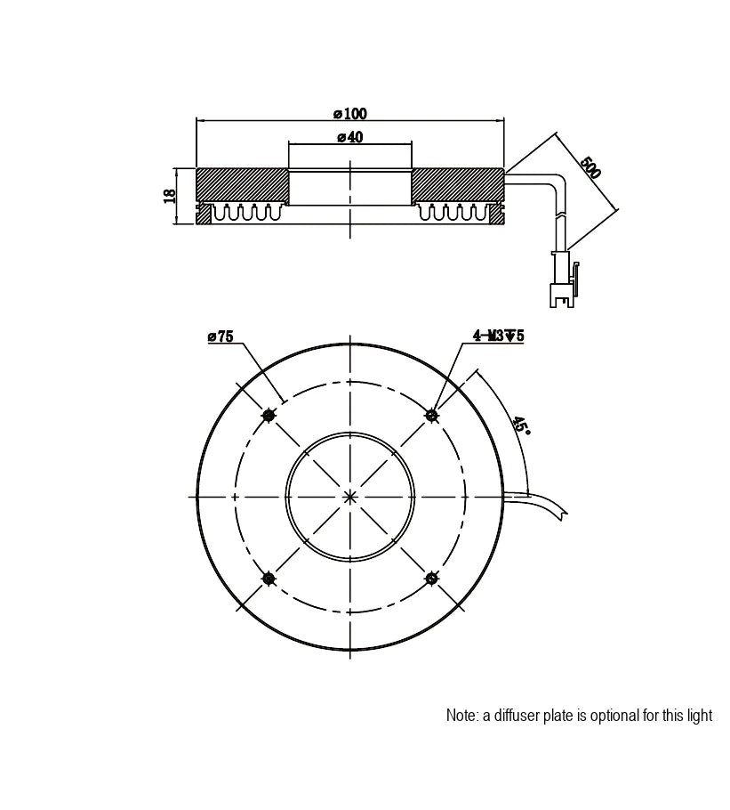 LS-LRDS-100-90-W dimensions (mm)