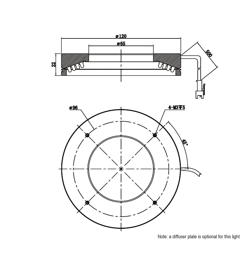 LS-LRDS-120-70-W dimensions (mm)