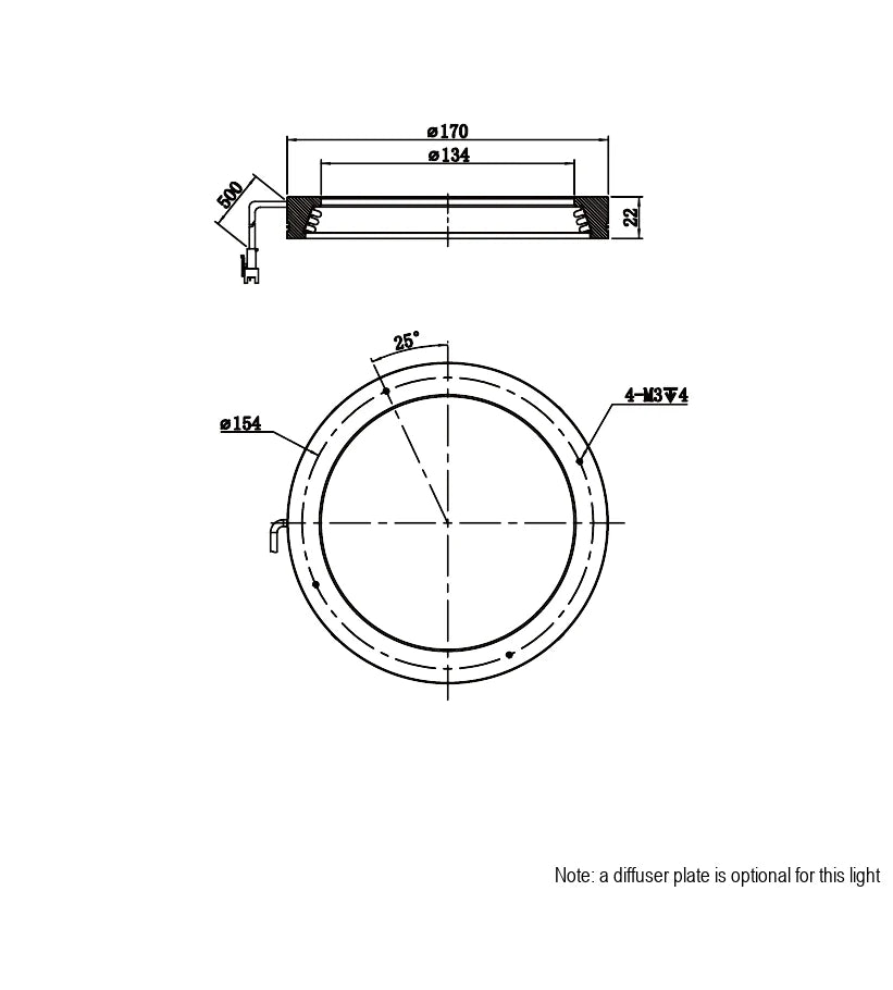 LS-LRDS-170-20-W dimensions (mm)