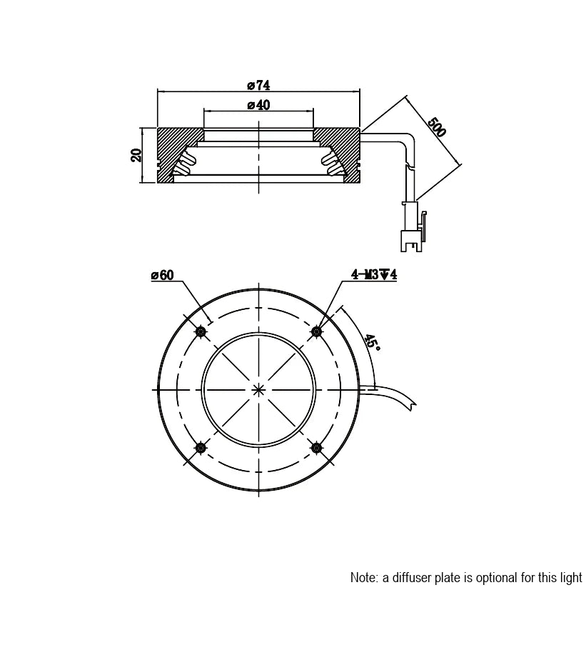 LS-LRM-74-30-IR940 dimensions (mm)