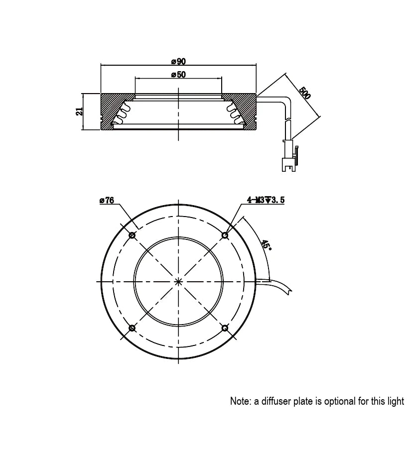 LS-LRM-90-30-W dimensions (mm)