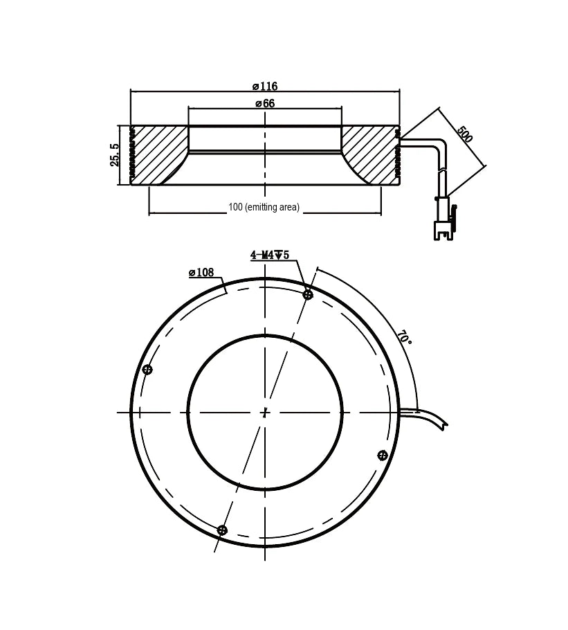 LS-LRSS-116-B dimensions (mm)