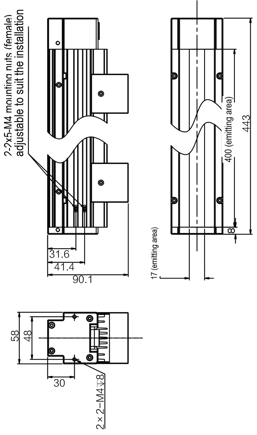 LS-LTHS-400-W dimensions (mm)
