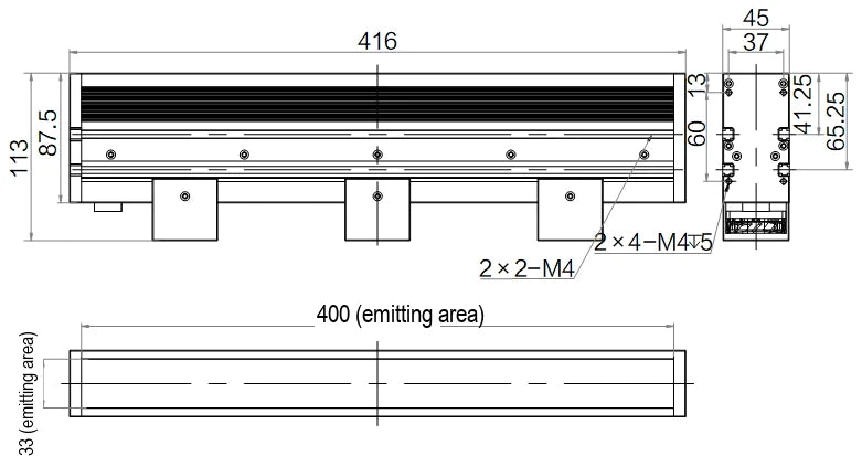 LS-LTHS-400-WX dimensions (mm)