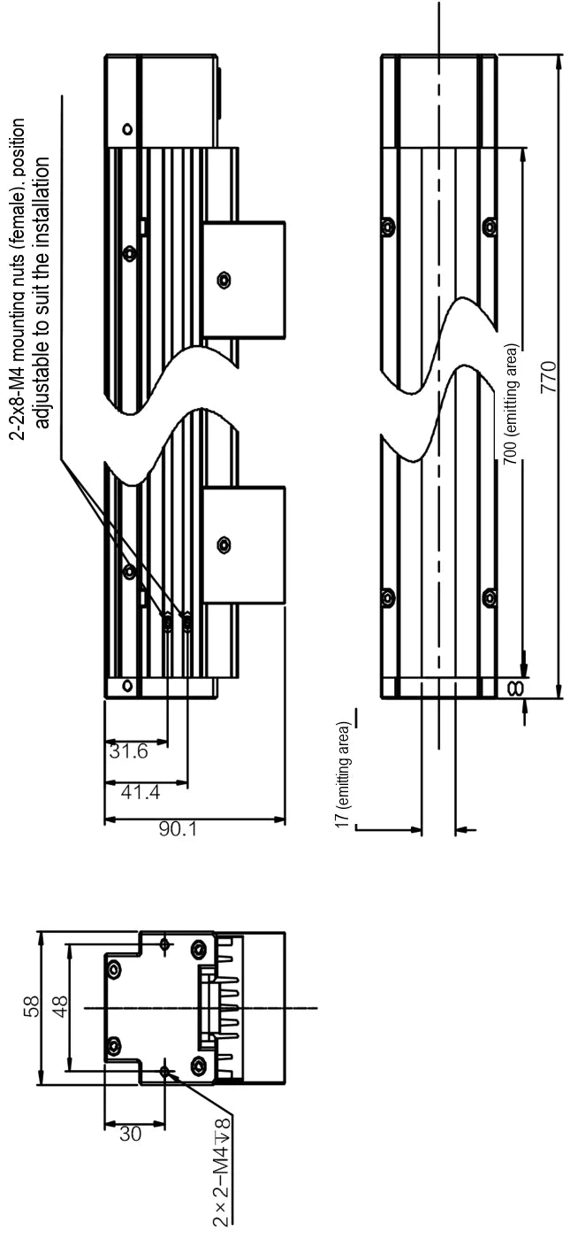 LS-LTHS-700-W dimensions (mm)