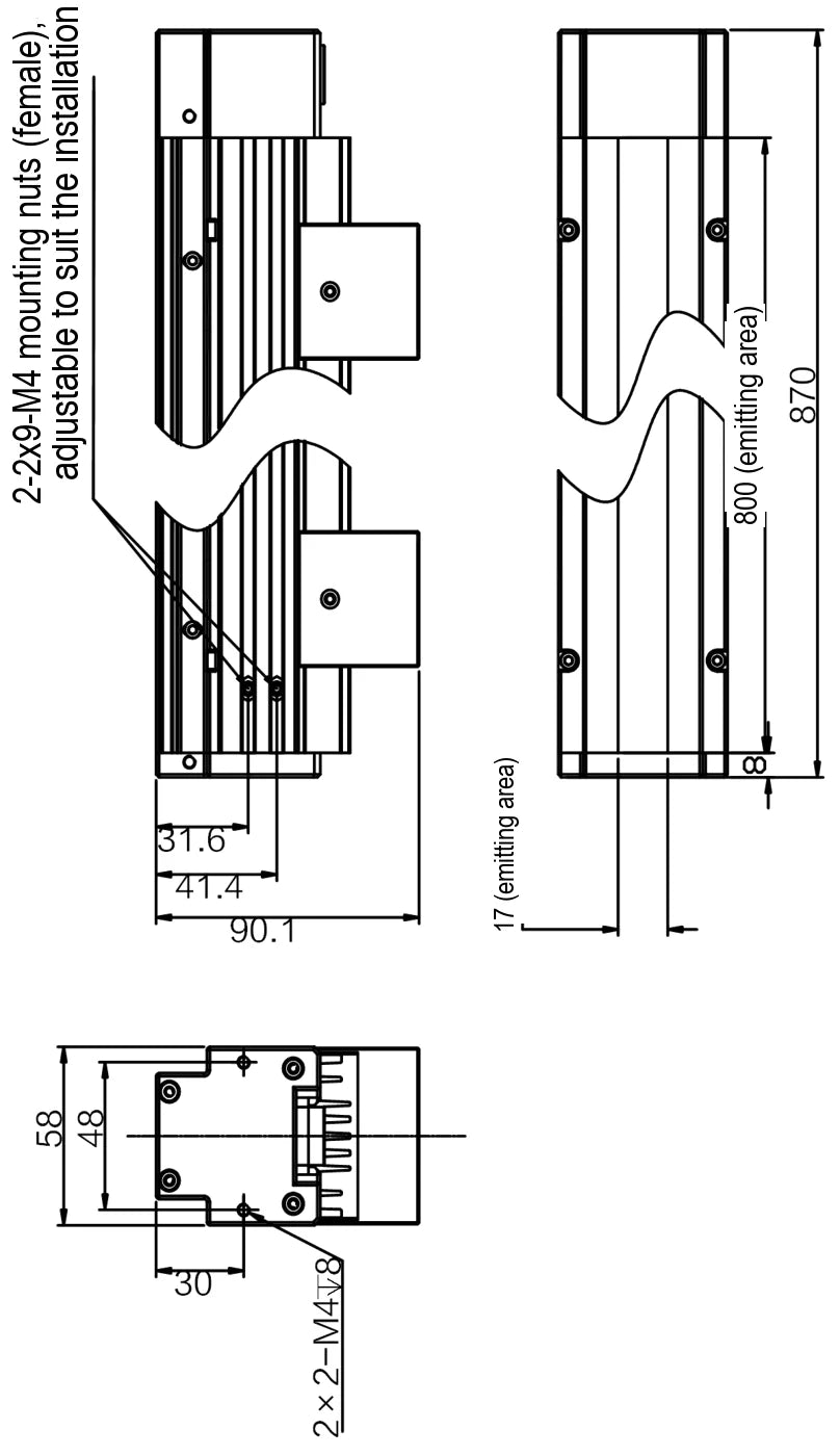 LS-LTHS-800-W dimensions (mm)