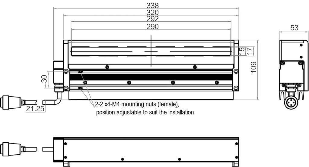 LS-LTPS-300-W dimensions (mm)