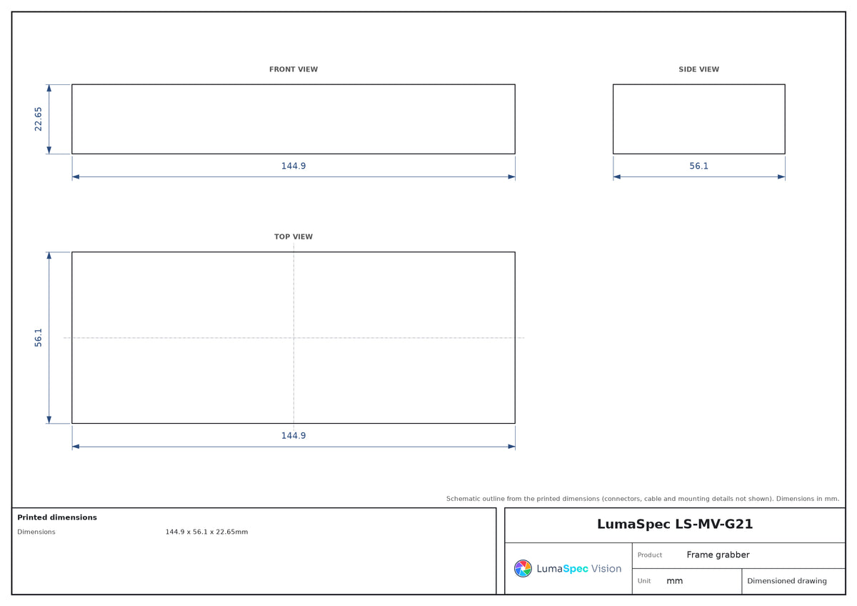 LS-MV-G21 dimensions (mm)