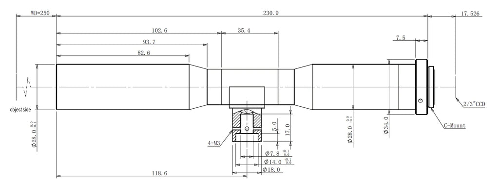 LS-MY-08-250C-MP dimensions (mm)