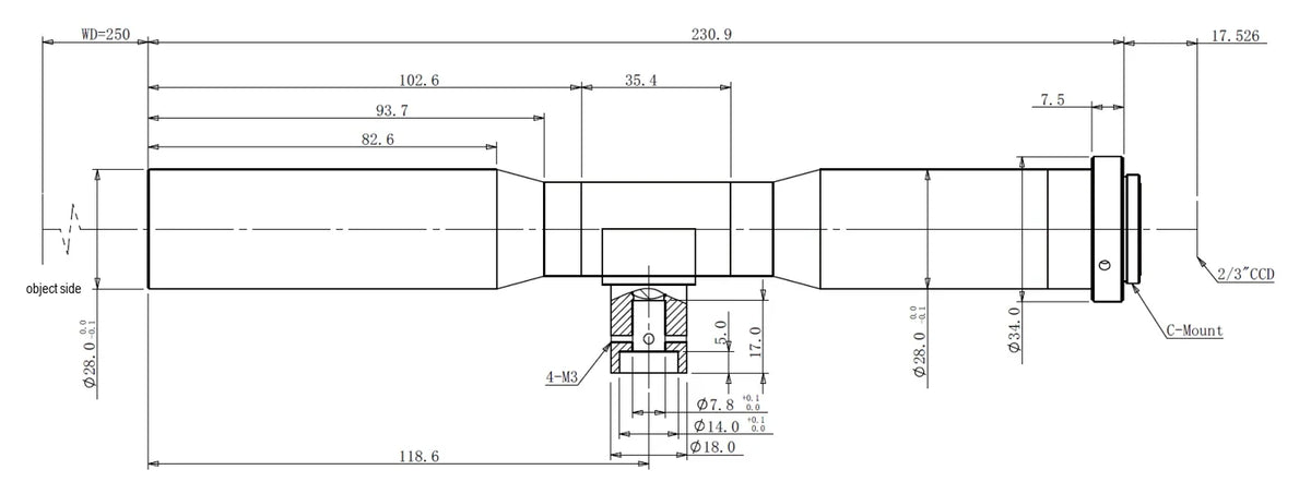 LS-MY-08-250C-MP dimensions (mm)