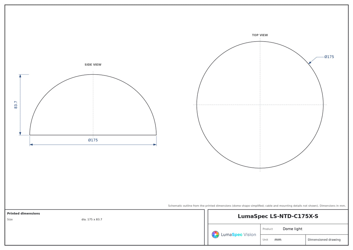 LS-NTD-C175X-S dimensions (mm)