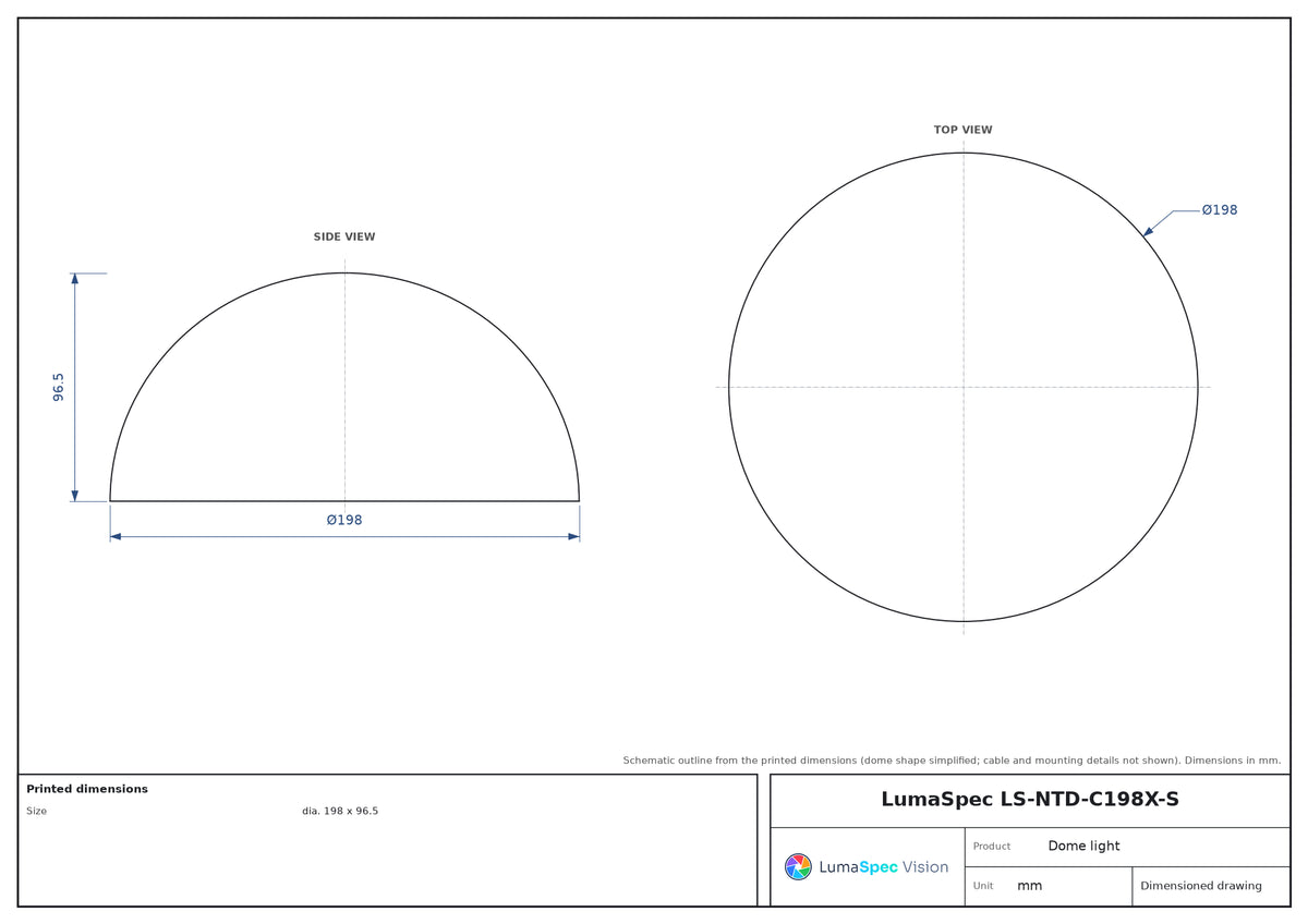 LS-NTD-C198X-S dimensions (mm)