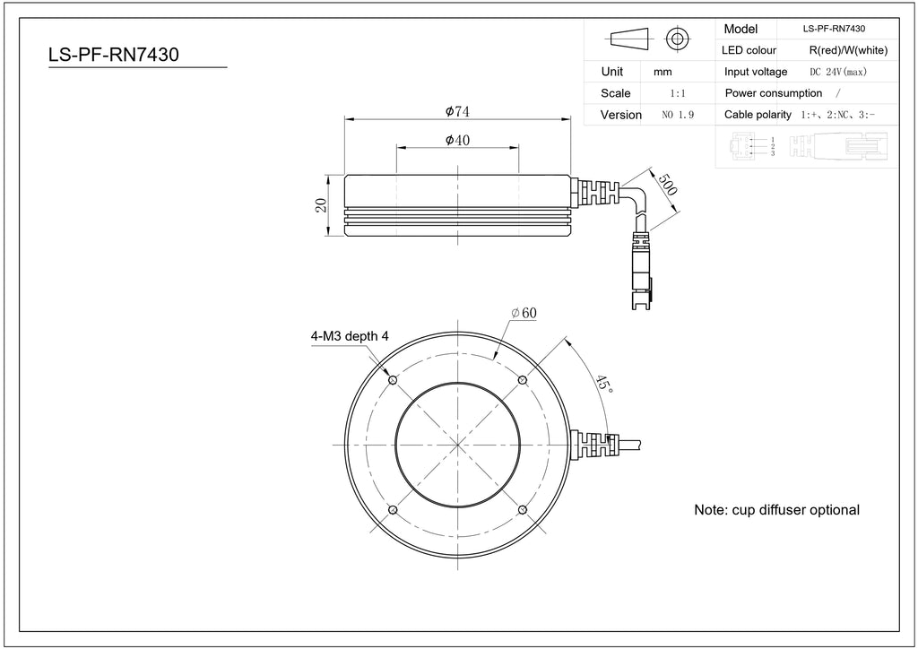 LS-PF-RN7430 dimensions (mm)