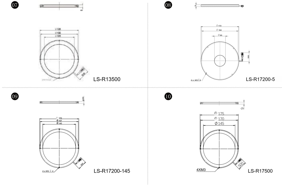 LS-R13500 dimensions (mm)
