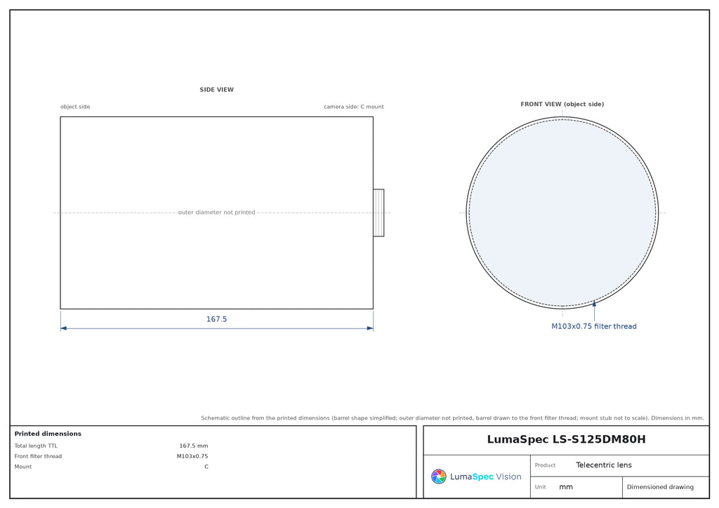 LS-S125DM80H dimensions (mm)
