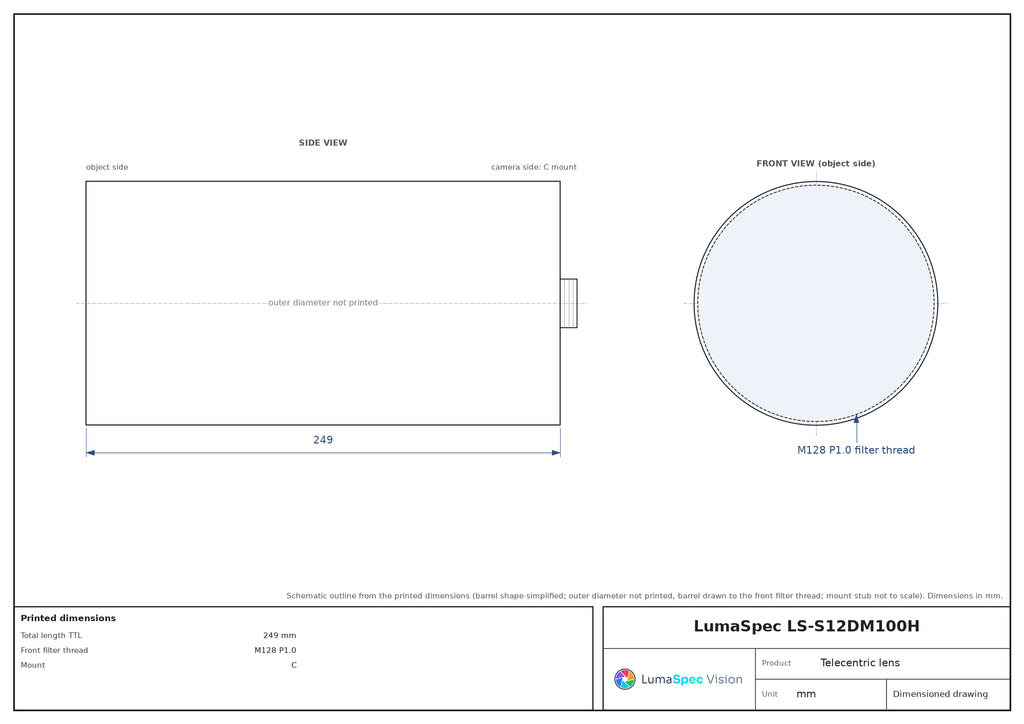LS-S12DM100H dimensions (mm)