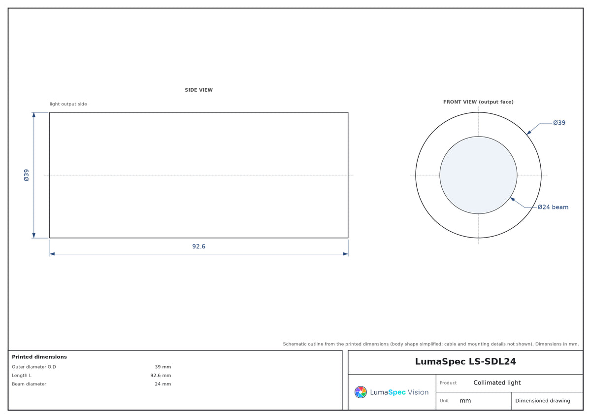 LS-SDL24 dimensions (mm)