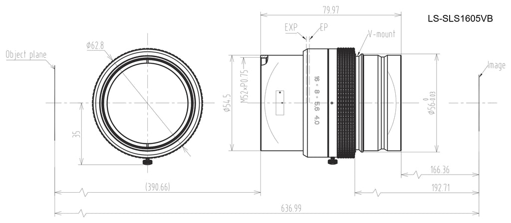 LS-SLS1605VB dimensions (mm)