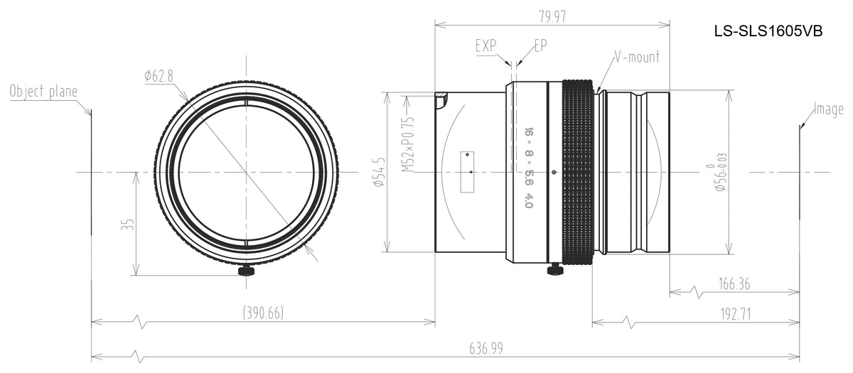 LS-SLS1605VB dimensions (mm)
