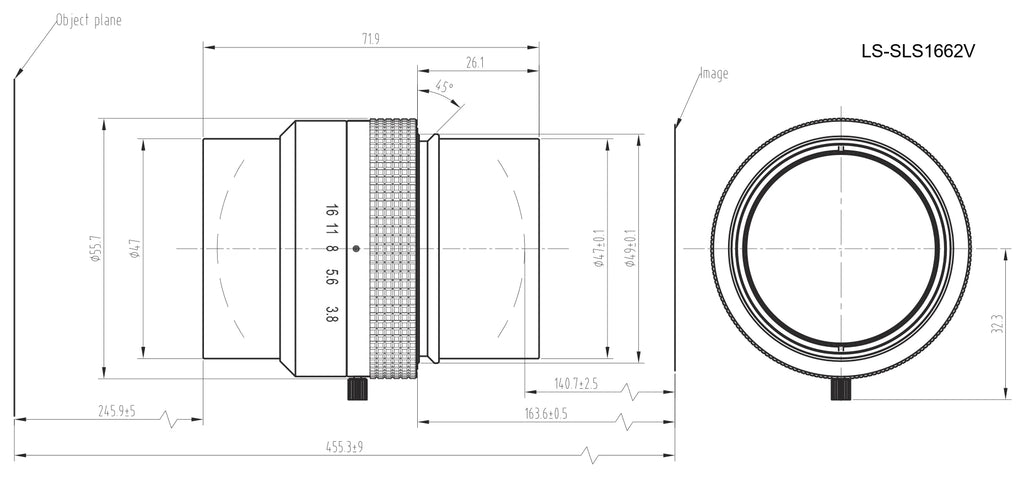 LS-SLS1662V dimensions (mm)