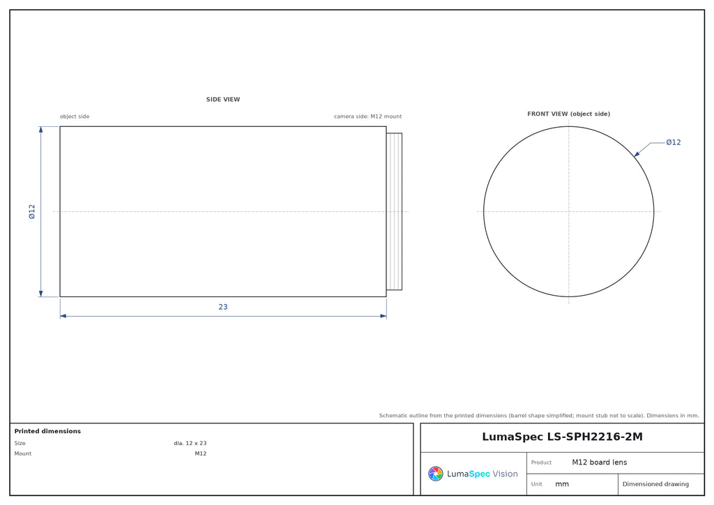 LS-SPH2216-2M dimensions (mm)