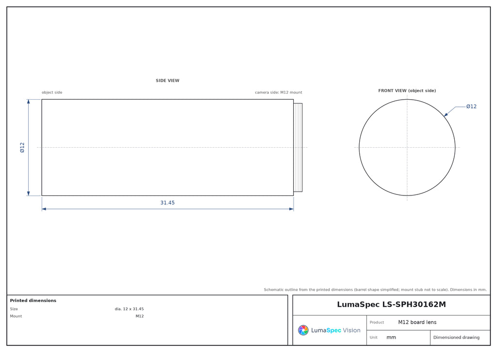 LS-SPH30162M dimensions (mm)