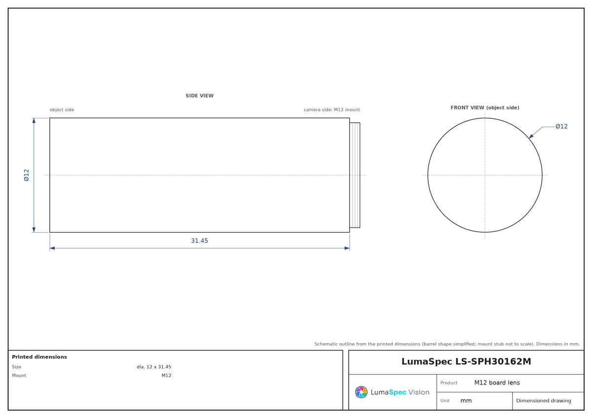 LS-SPH30162M dimensions (mm)