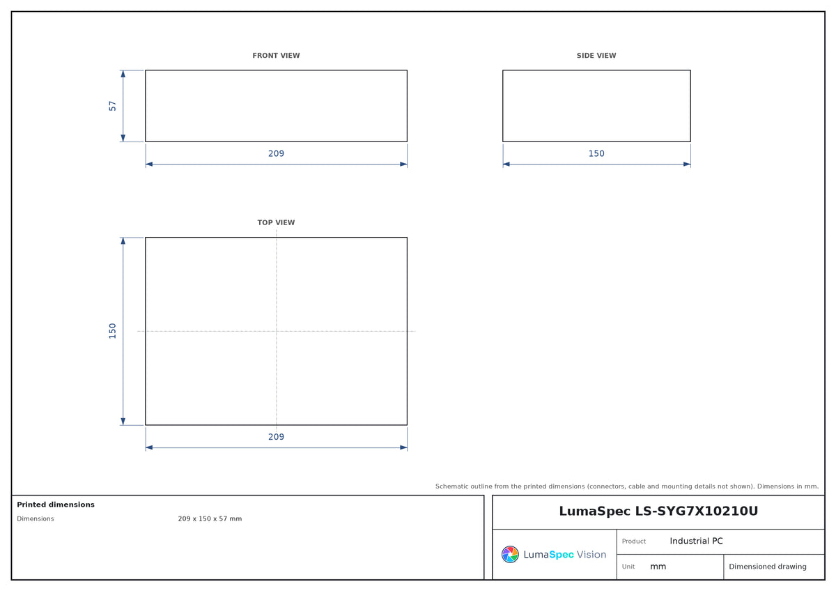 LS-SYG7X10210U dimensions (mm)
