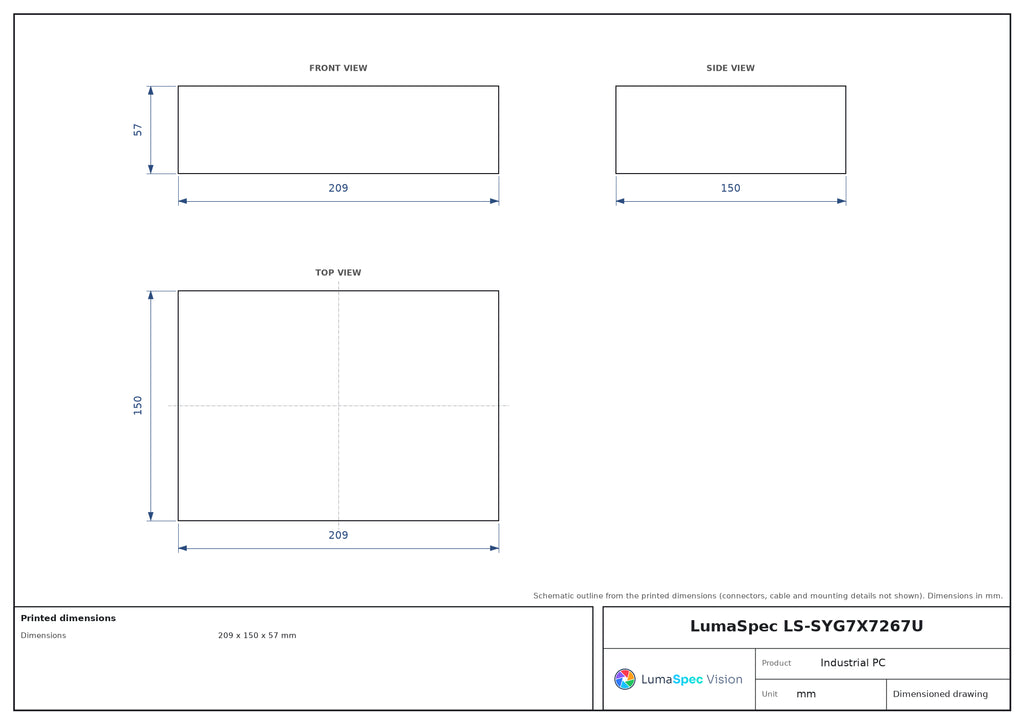 LS-SYG7X7267U dimensions (mm)