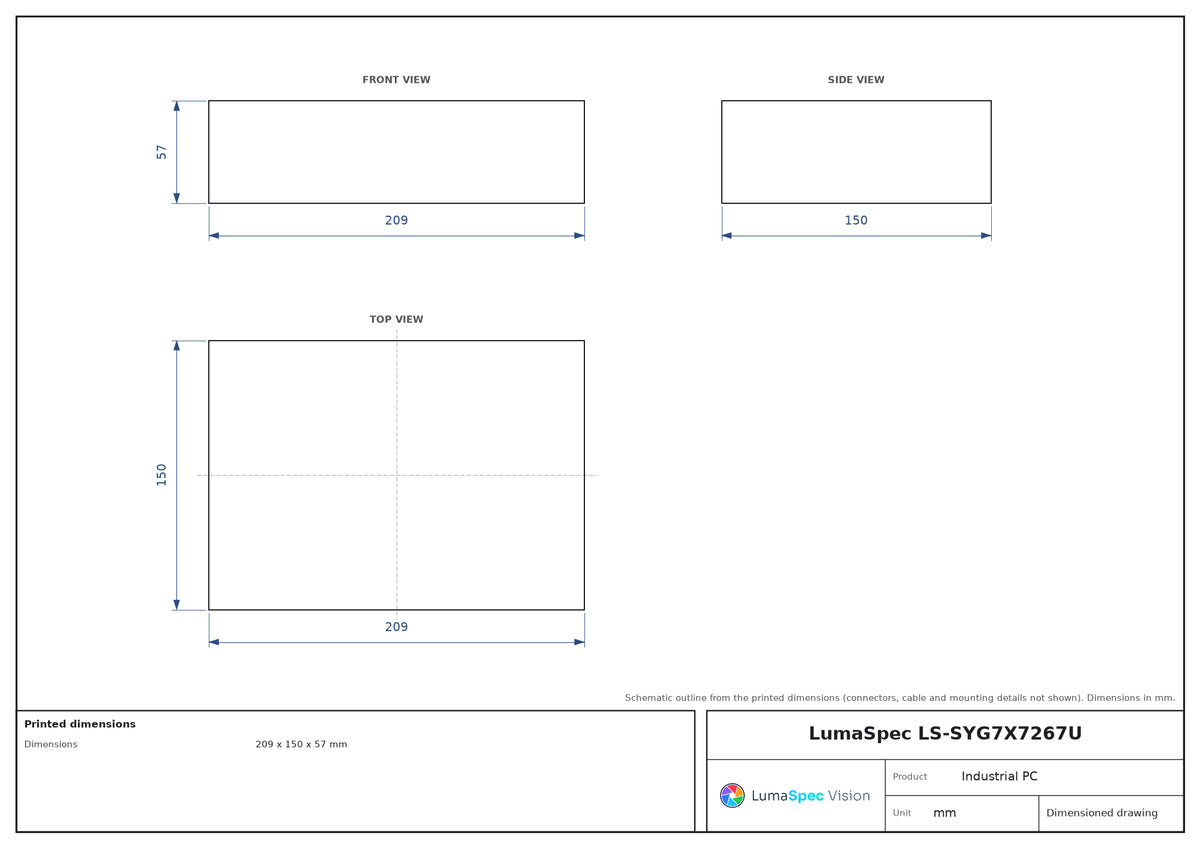 LS-SYG7X7267U dimensions (mm)