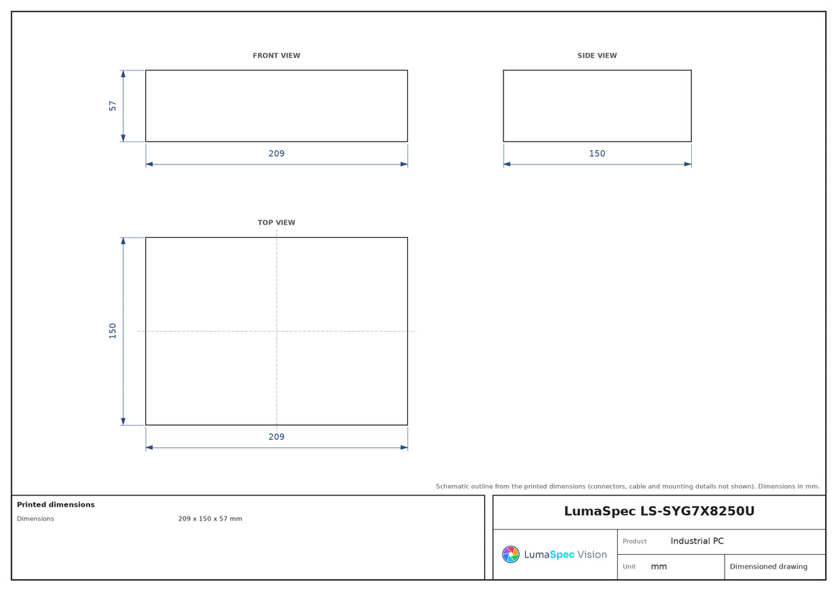LS-SYG7X8250U dimensions (mm)
